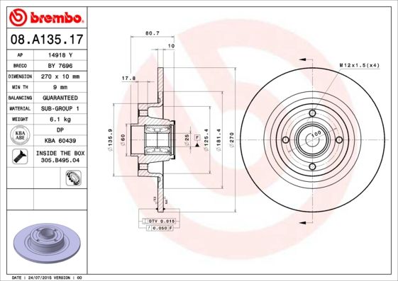 Brake Disc 08.A135.17