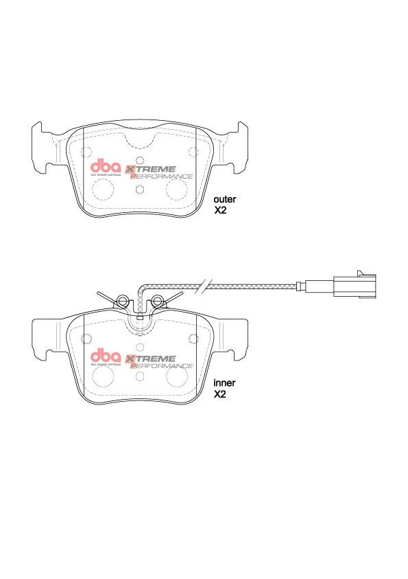 DBA XP PERFORMANCE BRAKE PADS [ Maserati GHIBLI & GHIBLI -S (dual cast) 08.2013 - R ] - TecDoc Only