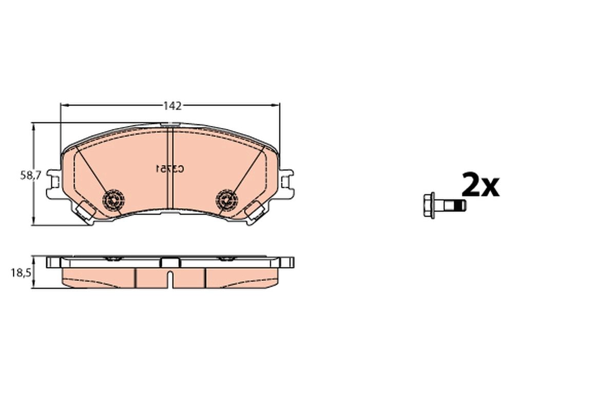 Brake Pad Set, disc brake GDB2152