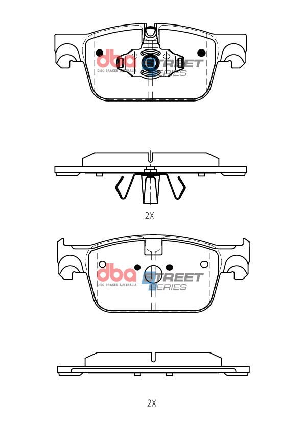 DBA SS STREET SERIES BRAKE PADS [ VOLVO XC60 MHEV 2021 -> F ] - TecDoc Only