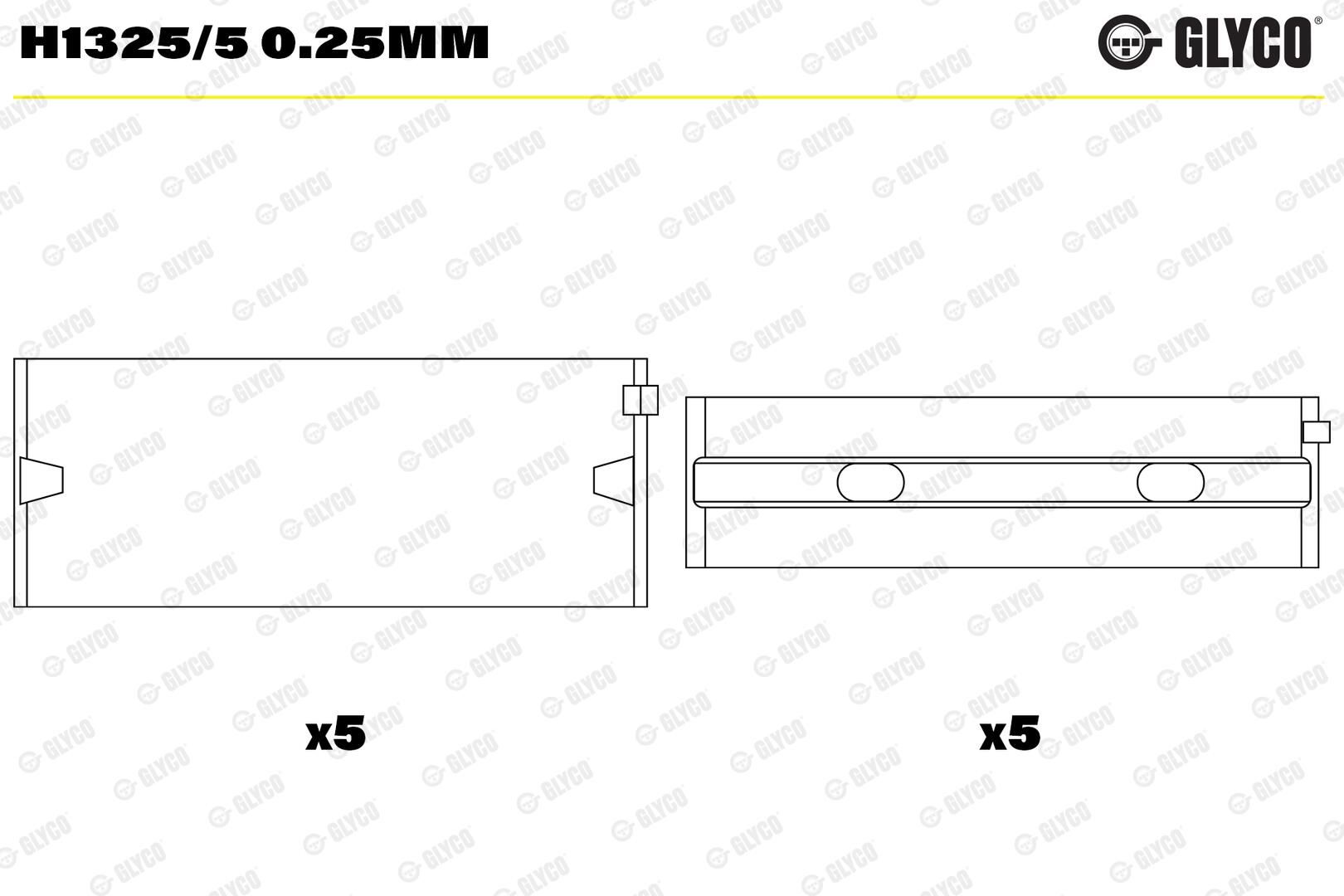 GLYCO H1325/5 0.25mm - Kurbelwellenlager
