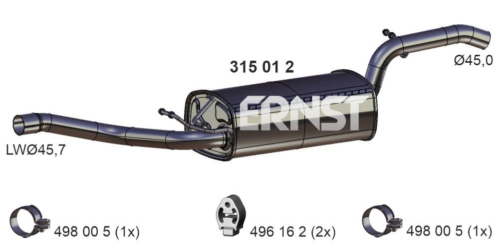 ERNST 315012 - Mittelschalld&auml;mpfer