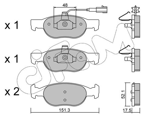 Brake Pad Set, disc brake 822-079-0