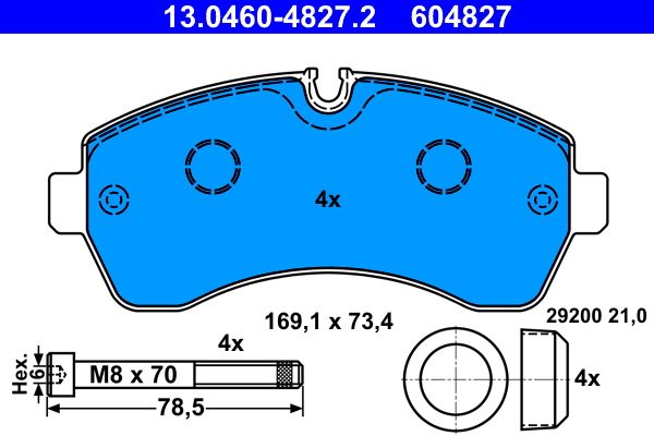 Brake Pad Set, disc brake 13.0460-4827.2