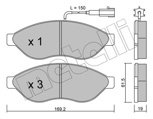 Brake Pad Set, disc brake 22-0708-0