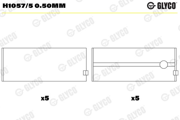 GLYCO H1057/5 0.50mm Crankshaft Bearing