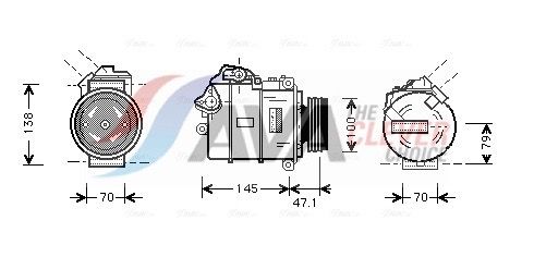 AVA QUALITY COOLING BWAK306 - Kompressor, Klimaanlage ** CLEVER FIT **