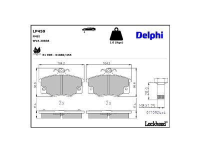DELPHI LP459 - Bremsbelagsatz, Scheibenbremse