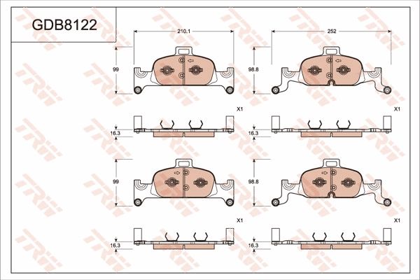 TRW BRAKE PAD SET, DISC BRAKE - TecDoc Only