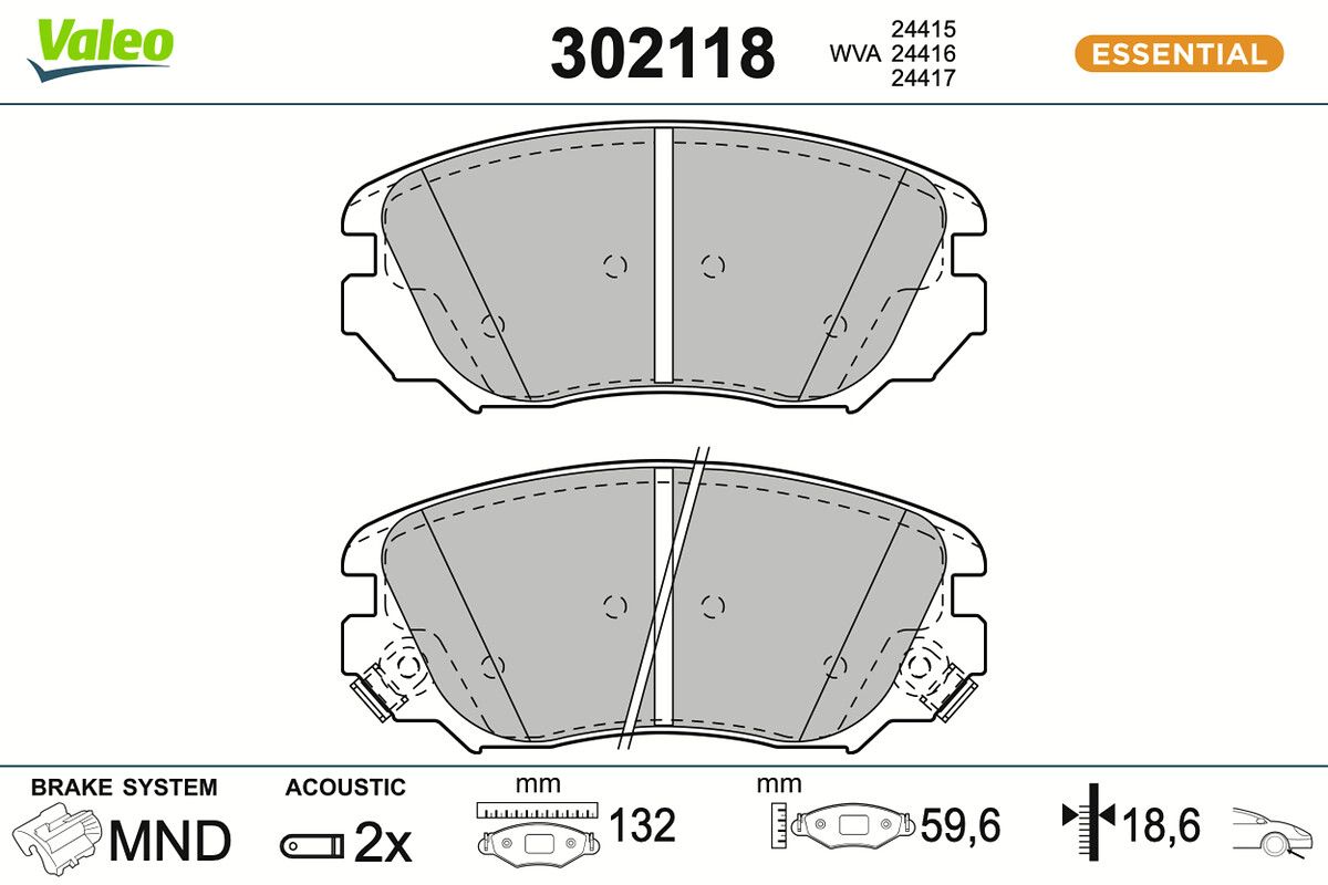 VALEO 302118 - Bremsbelagsatz, Scheibenbremse