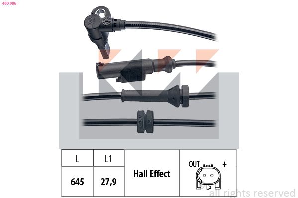 KW 460 086 - Sensor, Raddrehzahl