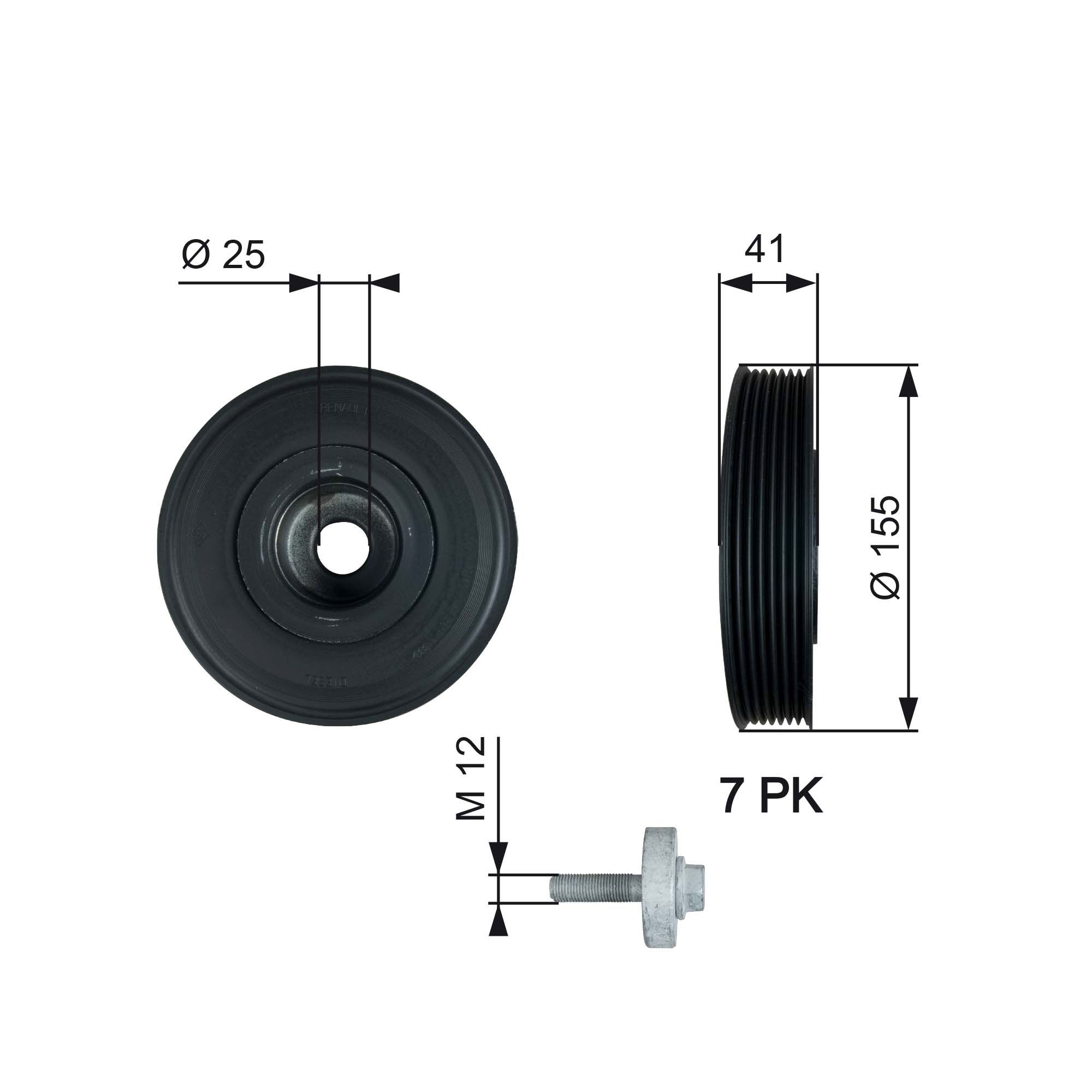 Belt Pulley, crankshaft TVD1017A