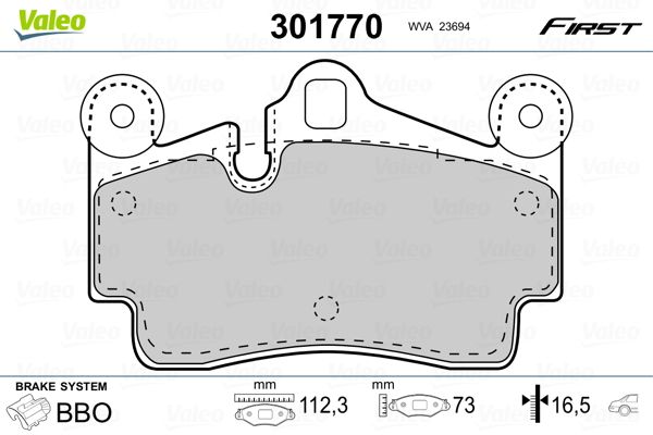 Brake Pad Set, disc brake 301770