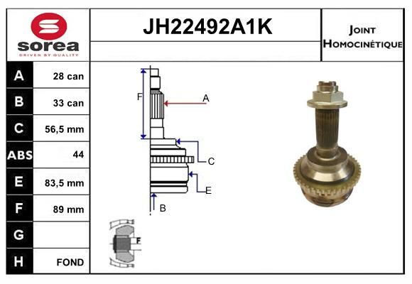 KIT CV JOINT AVEC KR078 - MAZDA 6