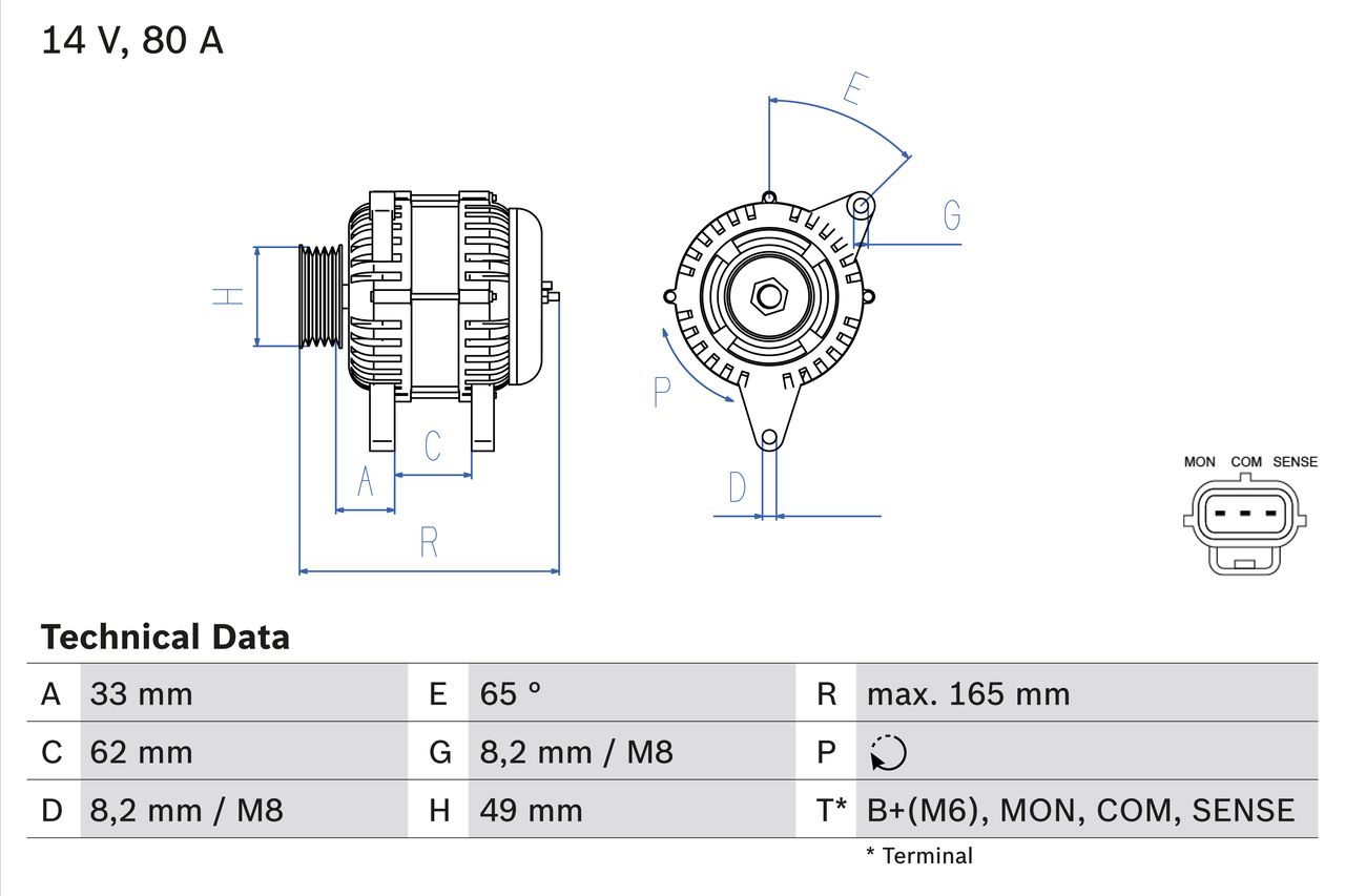 Alternator 0 986 044 671