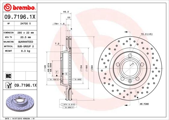 Brake Disc 09.7196.1X