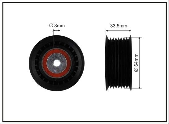 Deflection/Guide Pulley, V-ribbed belt 500035