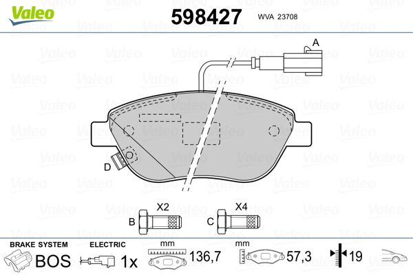 Brake Pad Set, disc brake 598427