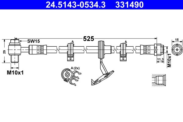 ATE 24.5143-0534.3 - Bremsschlauch