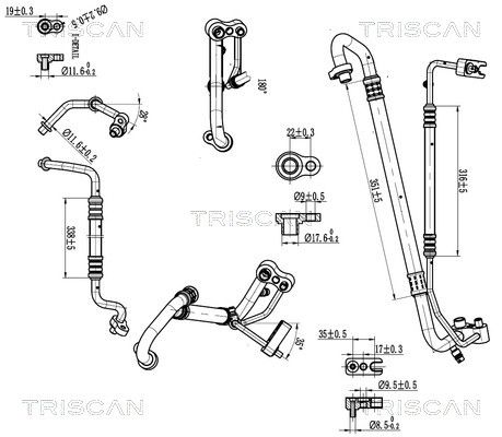 TRISCAN 9010 24005 High-/Low Pressure Line, air conditioning