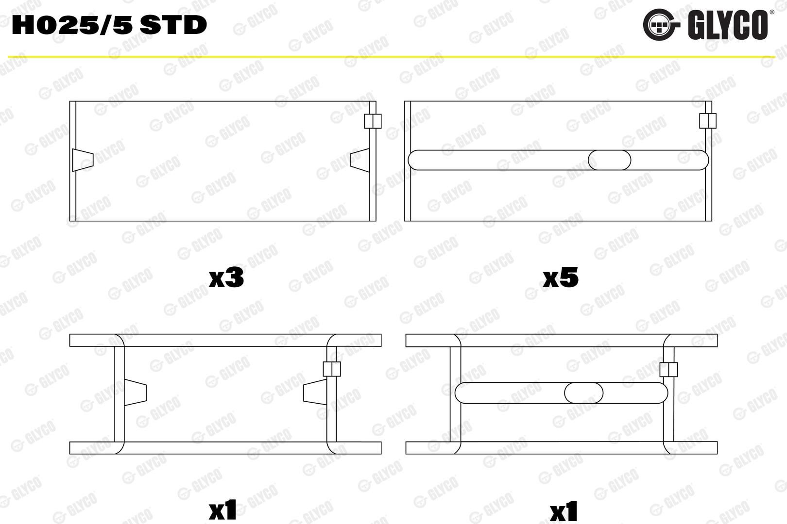 GLYCO H025/5 STD - Kurbelwellenlager