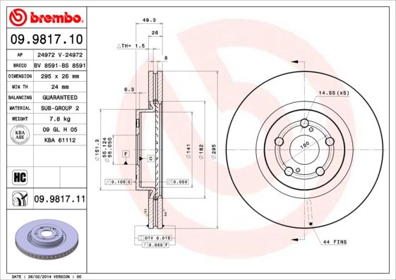 Brake Disc 09.9817.11