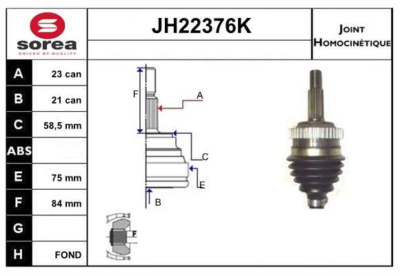 KIT CV JOINT AVEC KR009 - KANGOO 4X