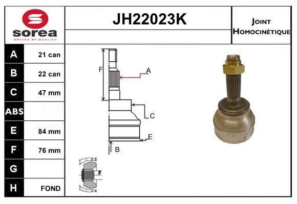 KIT CV JOINT AVEC KR006 - C-15