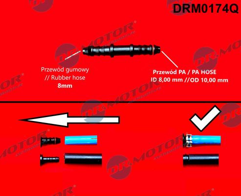 Dr.Motor Automotive DRM0174Q Hose Connector, fuel hose