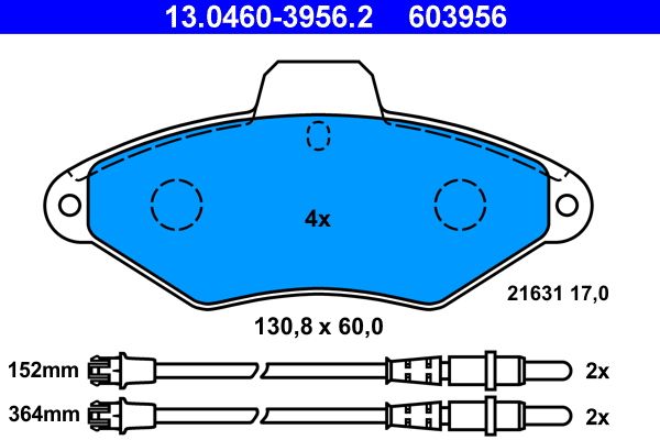 Brake Pad Set, disc brake 13.0460-3956.2