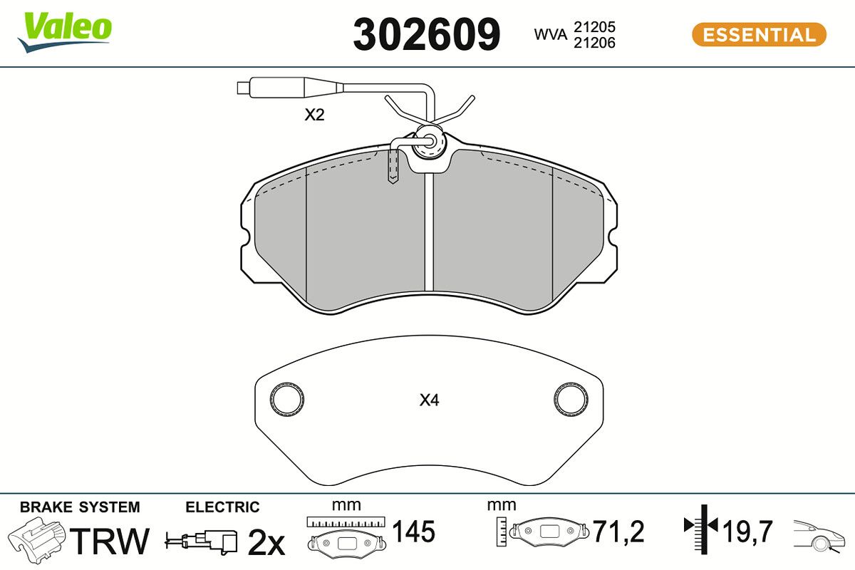 Bremsbelagsatz, Scheibenbremse