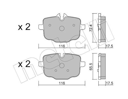 METELLI 22-0921-0 - Bremsbelagsatz, Scheibenbremse
