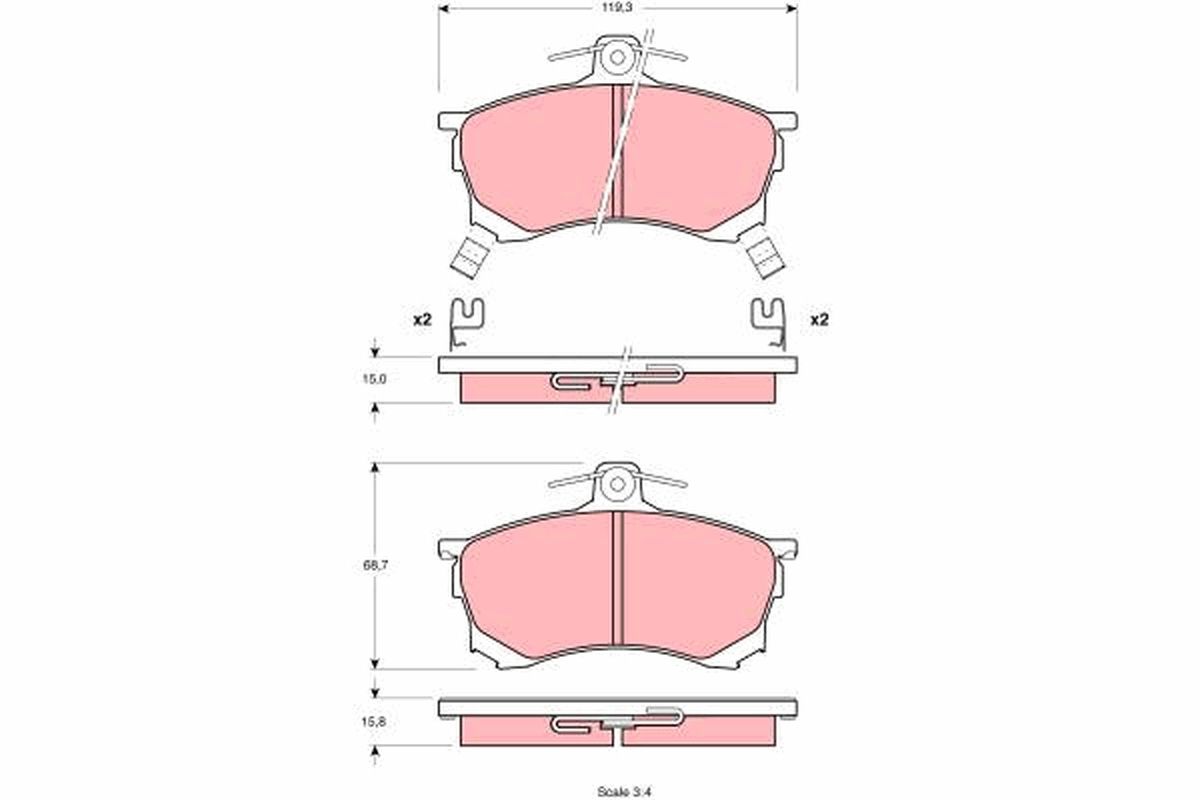 Brake Pad Set, disc brake GDB1197