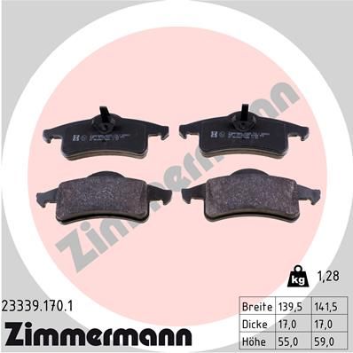 Brake Pad Set, disc brake 23339.170.1