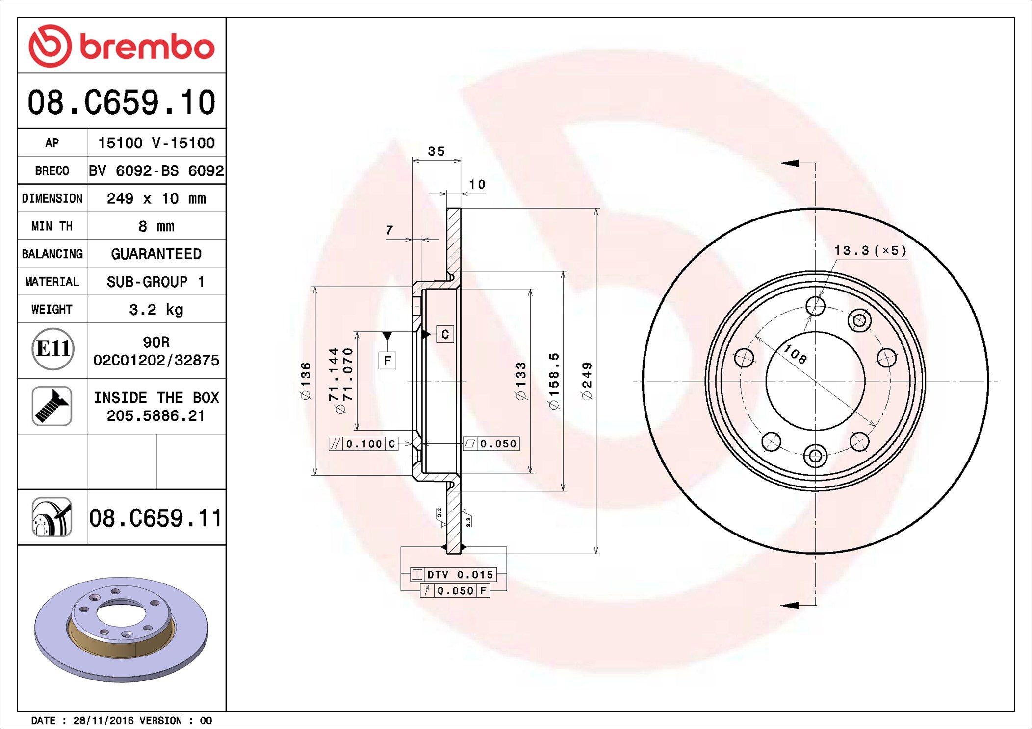 PEUGEOT 308 14-On (RR) - TecDoc 1