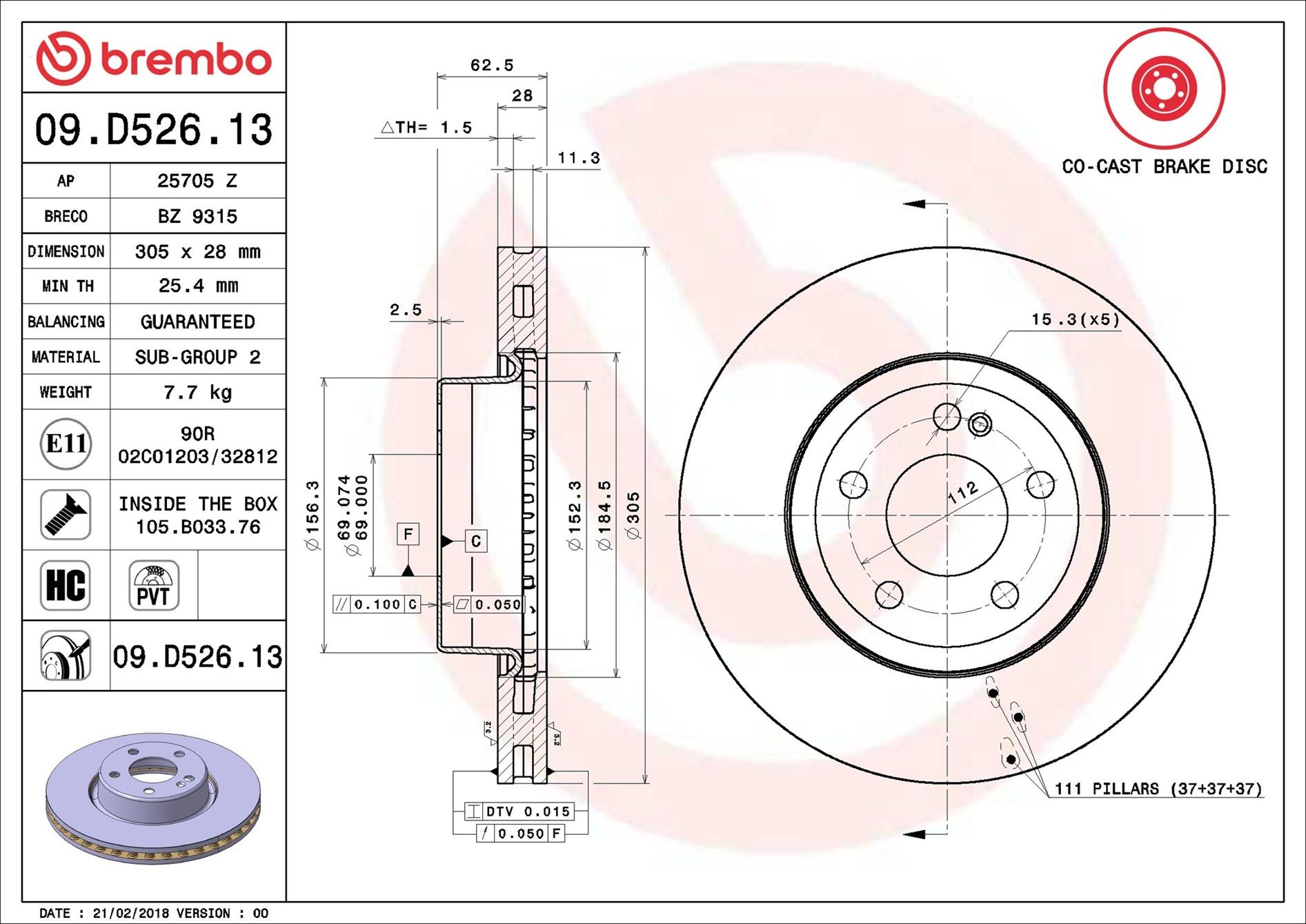 MERCEDES BENZ C200 W205 14-On (FRT) - TecDoc 1