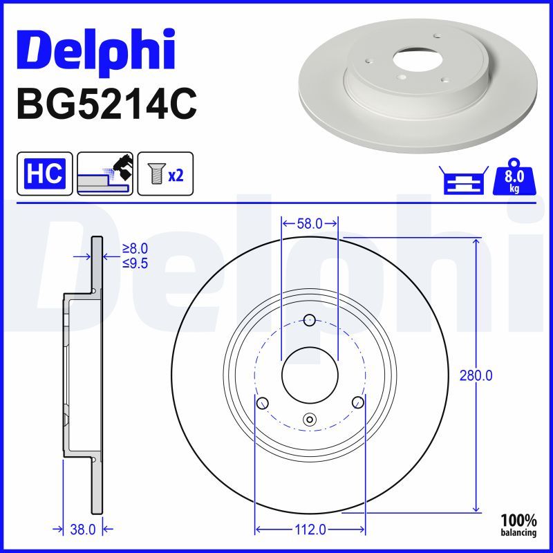Delphi BG5214C - Bremsscheibe
