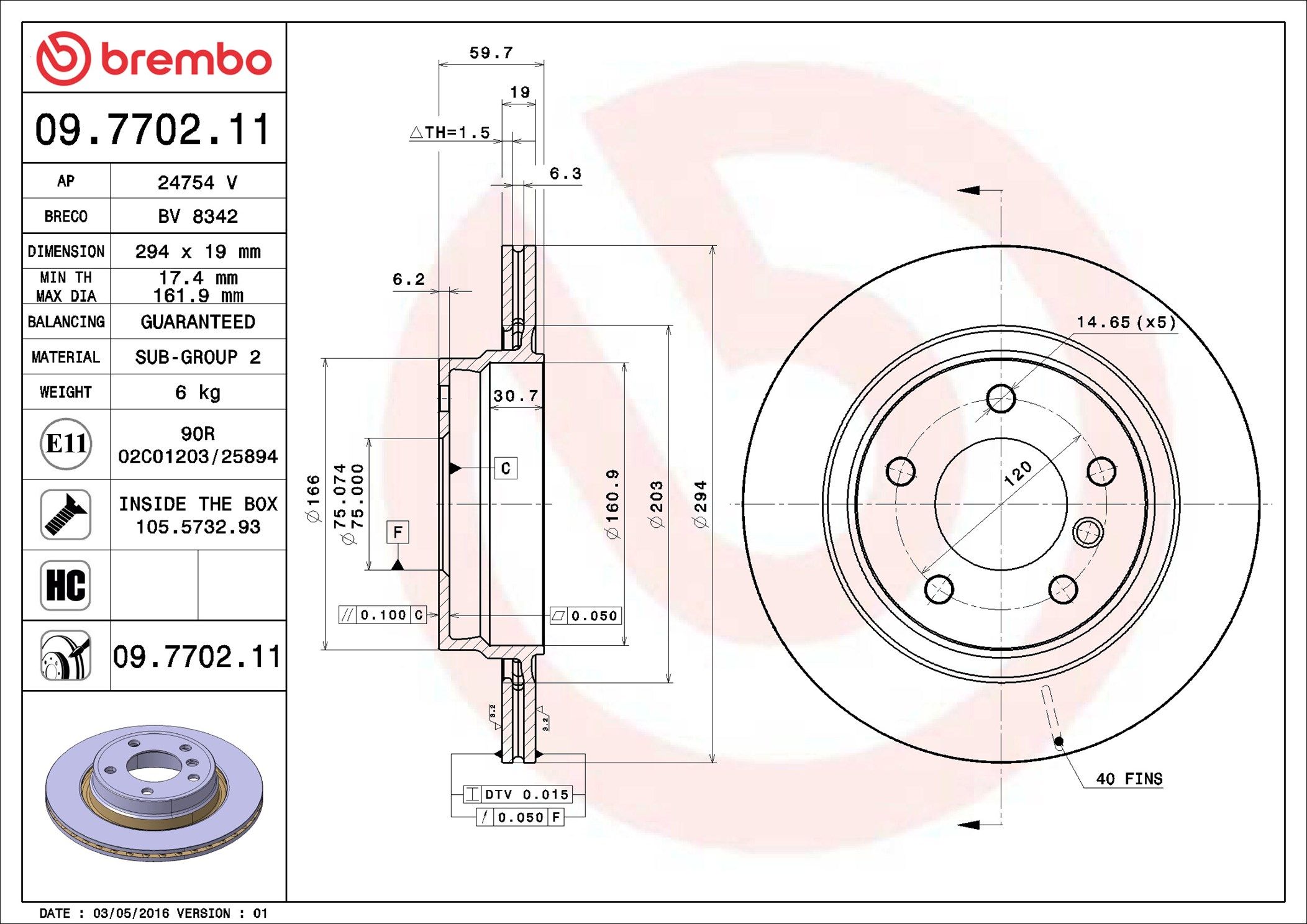 BMW 318i E46 2.0 01-05 (RR) - TecDoc 1