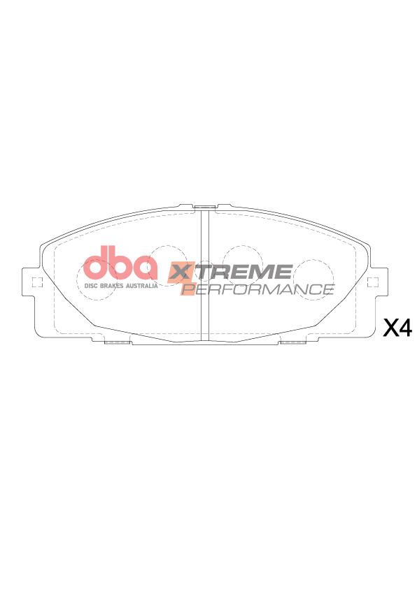 DBA XP STREET PERFORMANCE BRAKE PADS [ HIACE COMMUTER BUS 2004 - 2019 F ] - TecDoc Only