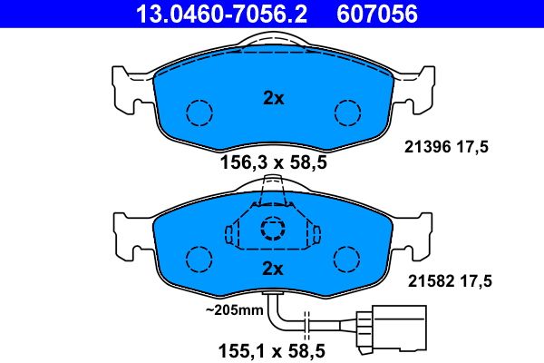 Brake Pad Set, disc brake 13.0460-7056.2