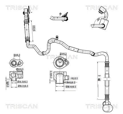 TRISCAN 9010 29001 High-/Low Pressure Line, air conditioning