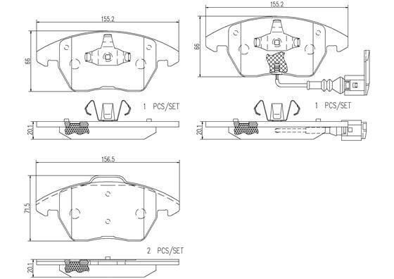 VW PASSAT 103 TDI B6 08-10 (FRT) *1 W/Sensor - TecDoc 1