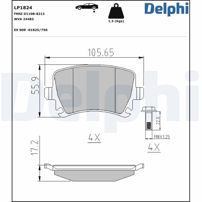 Brake Pad Set, disc brake LP1824