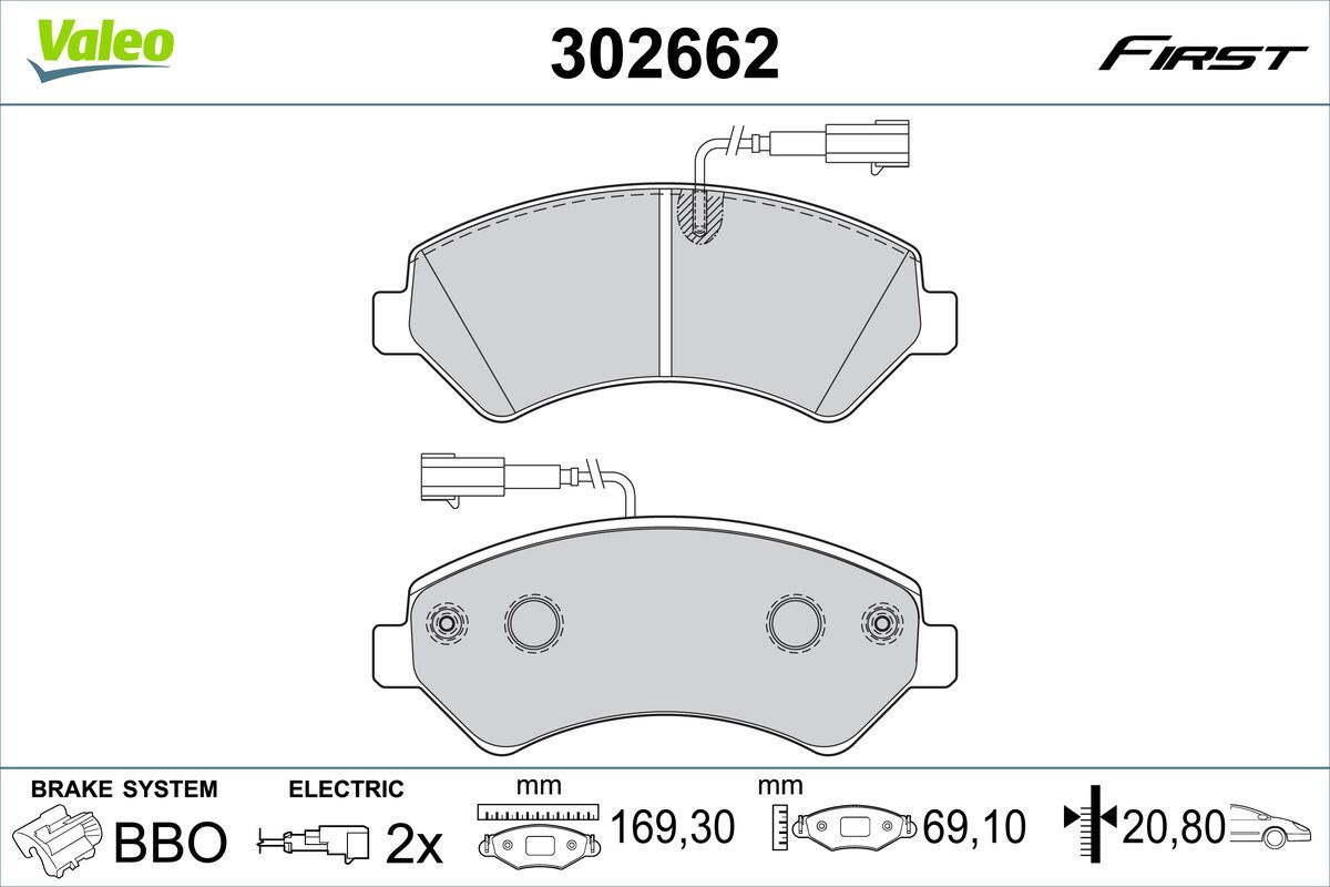 Brake Pad Set, disc brake 302662