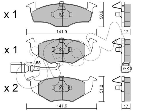 Brake Pad Set, disc brake 822-206-3