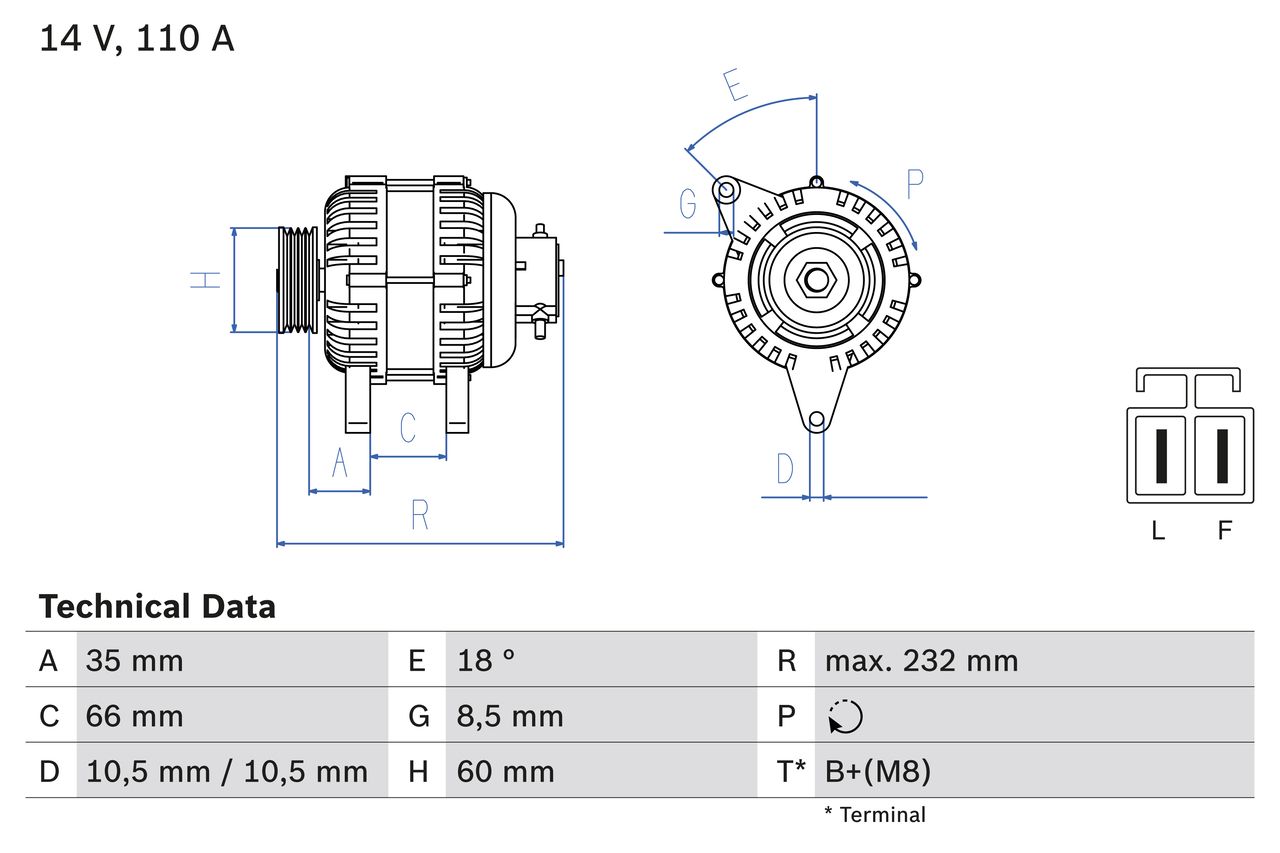 BOSCH 0 986 048 301 Alternator