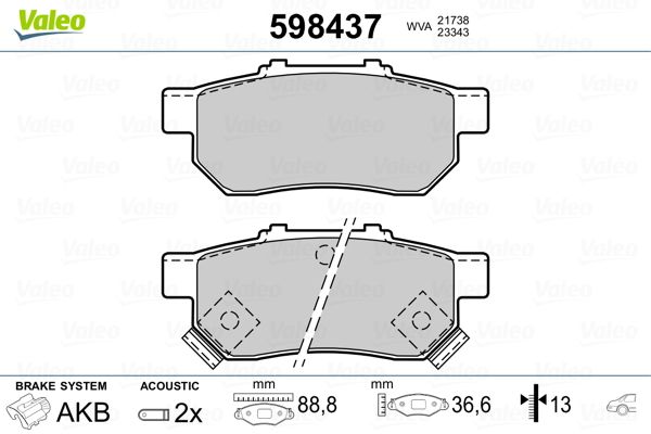 Brake Pad Set, disc brake 598437