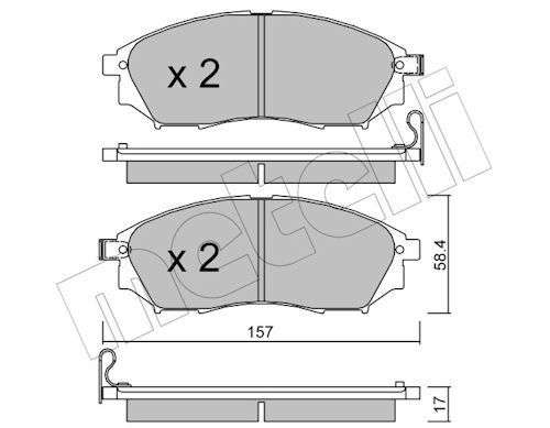 METELLI 22-0819-0 - Bremsbelagsatz, Scheibenbremse