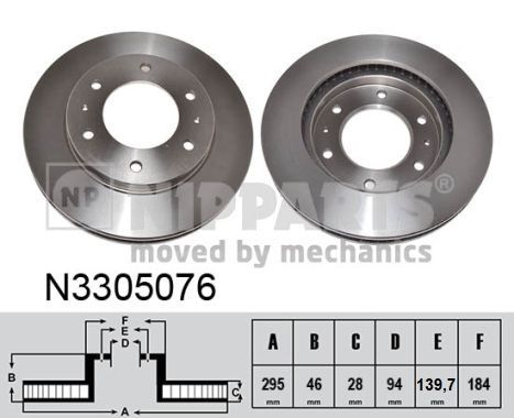 N3305076 NIPPARTS féktárcsa