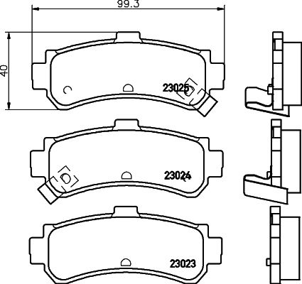 Комплект тормозных колодок, дисковый тормоз 8DB 355 017-191